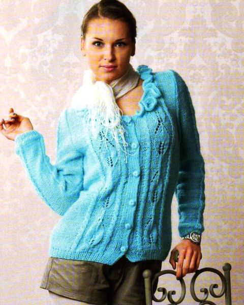 Jacke mit Rüschenhals