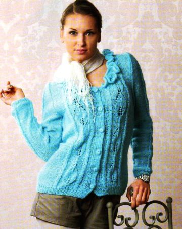 Jacke mit Rüschenhals
