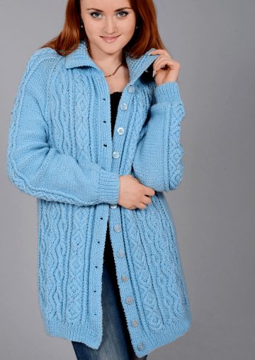 Cardigan mit Zopf-Fantaziemuster