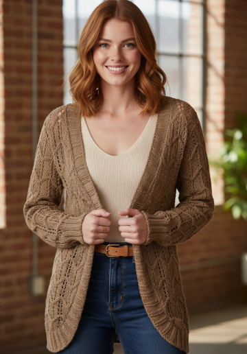 Jacke im Ajourmuster