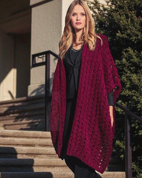 Poncho mit Fantasiemuster