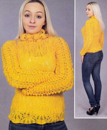 Ajourpulli mit Fantasiemuster