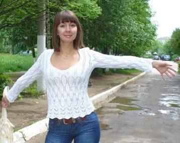 Pulli mit Ajour-Blattmuster