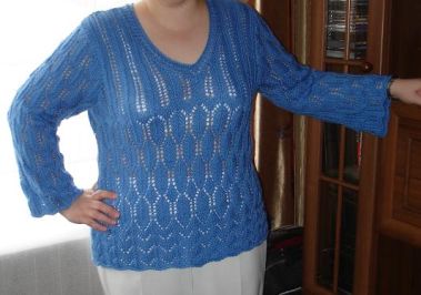 Pulli mit Ajour-Blattmuster