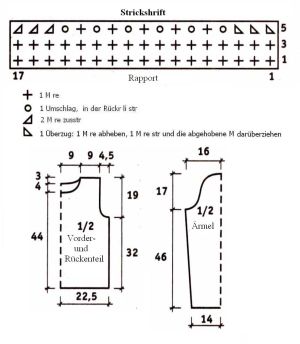 Ajourmusterpulli strickschrift