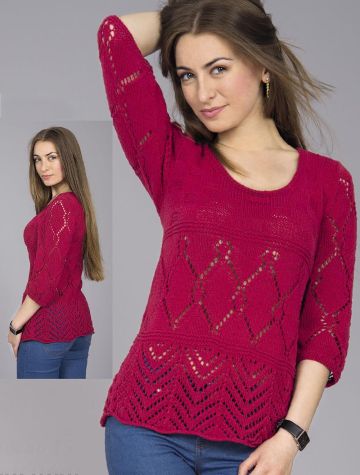 Pulli mit Ajour- und Fantasiemuster