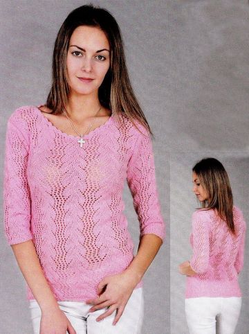 Pulli im Ajour-Blattmuster