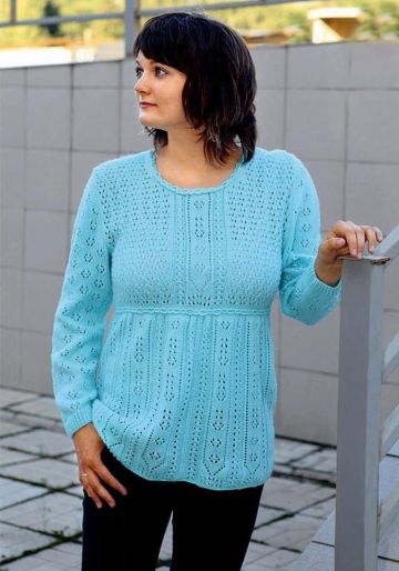 Pulli mit Ajourmusterpasse