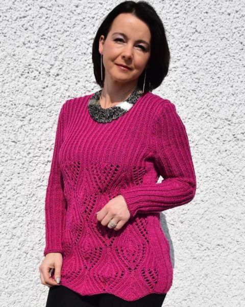 Pulli mit Ajour-Blattmuster