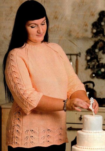 Raglanpulli mit Blattmuster