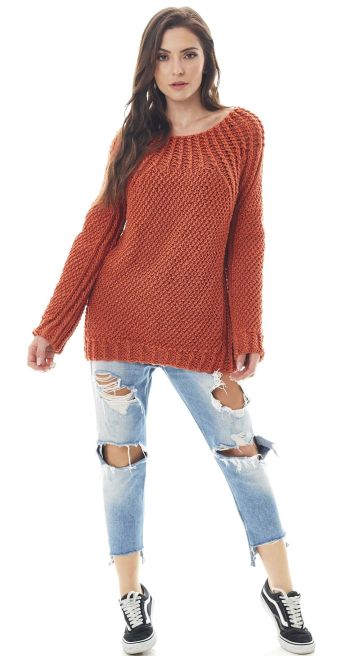 Pulli mit Passe im Zopfmuster
