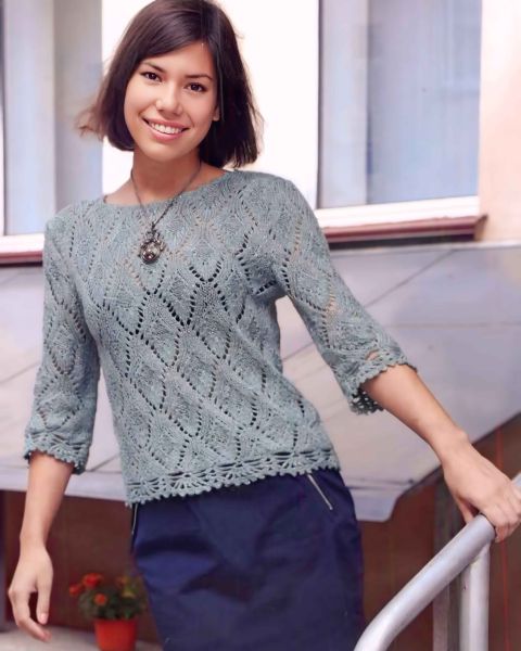 Pullover mit Häkelspitze