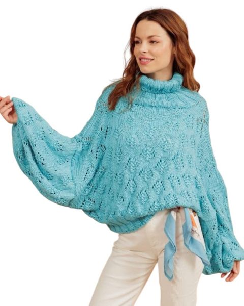 Oversize-Pulli mit Ajourmuster