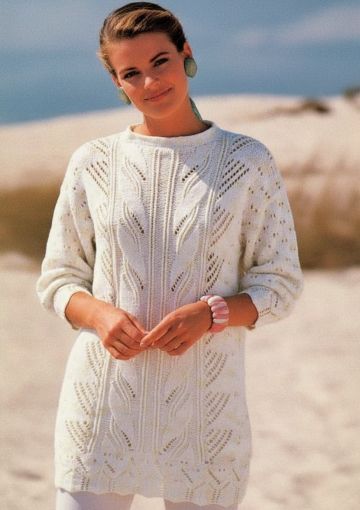 Langer Pullover mit Mustermix