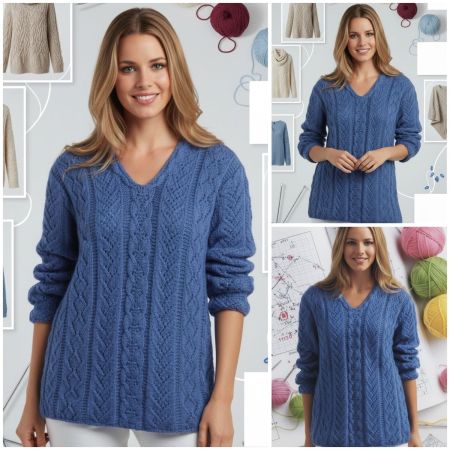 Pullover im Ajourmustermix