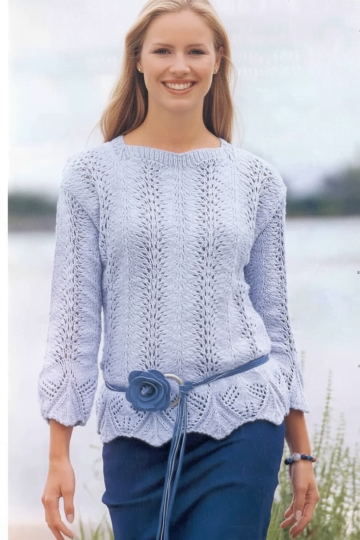 Strickpulli mit Wellenrand