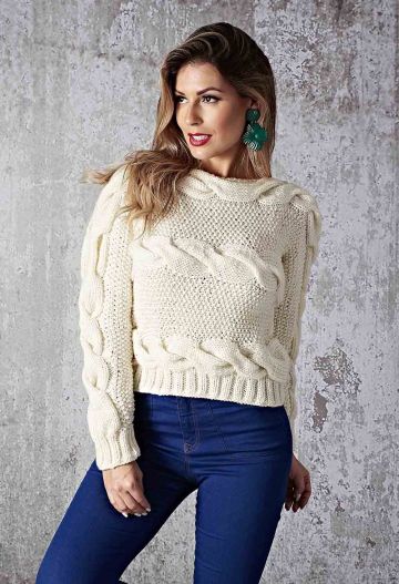 Quergestrickter ZopfpuIlover