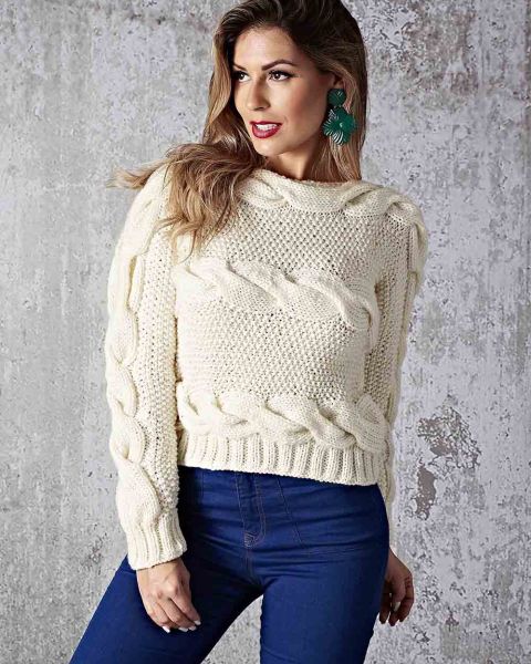 Quergestrickter ZopfpuIlover