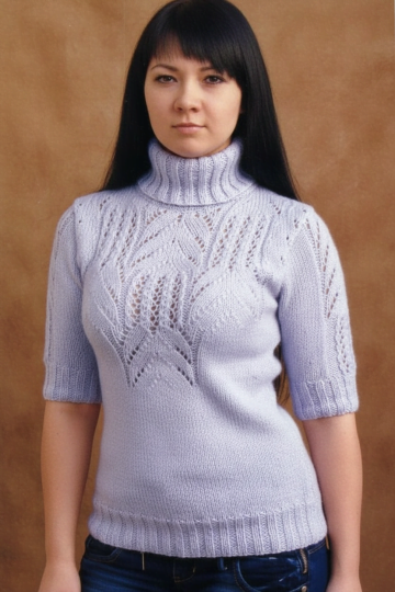 Rollkragenpullover mit kurzen Ärmeln
