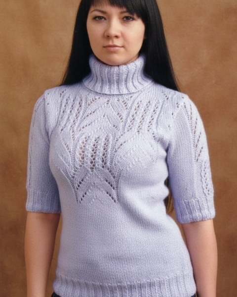 Rollkragenpullover mit kurzen Ärmeln
