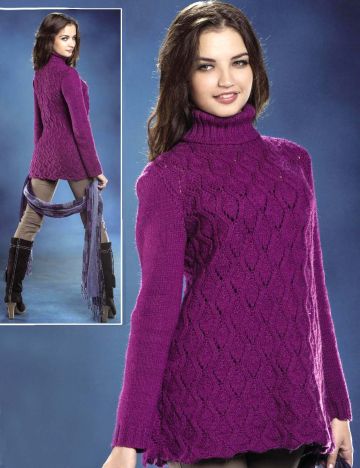 Rollkragenpullover mit Fantasiemuster