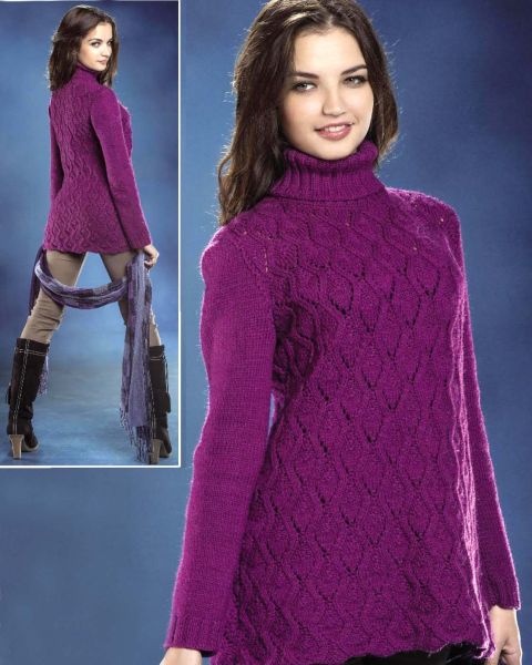Rollkragenpullover mit Fantasiemuster