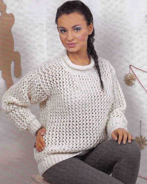 Pullover im Netzmuster
