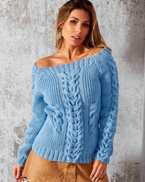 Pullover mit zentralem Zopf