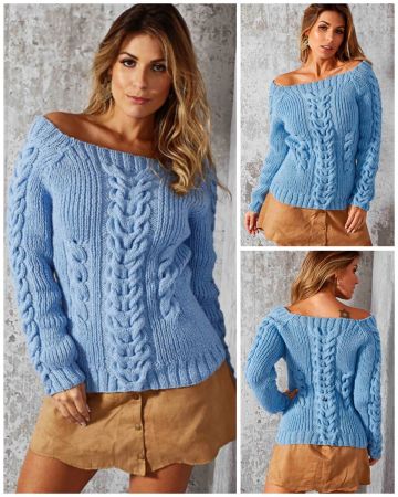 Pullover mit zentralem Zopf