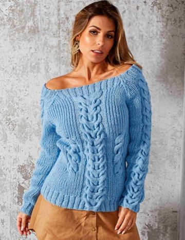 Pullover mit zentralem Zopf