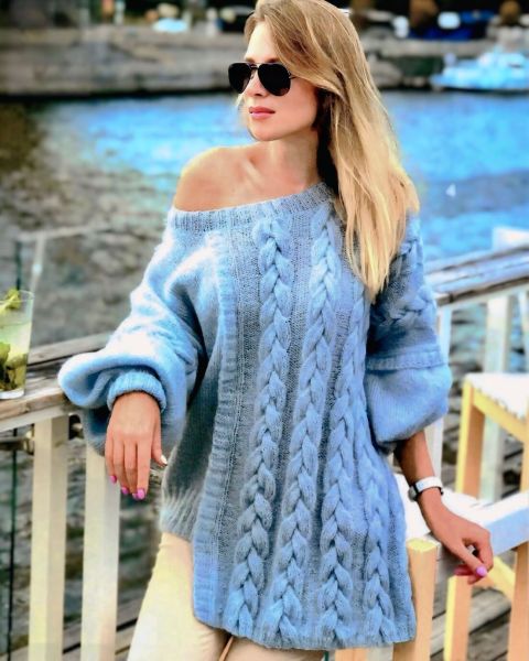 Pullover mit Zopfmuster
