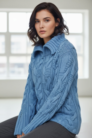 Strickpullover mit Zopfmuster