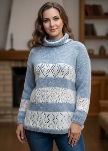 Pullover mit Ajour-Rautenmuster