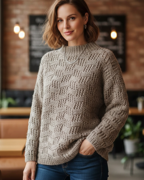 Pullover mit Schachbrettmuster