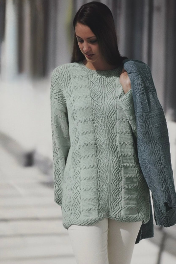 Pullover mit Patentmuster und Karomuster