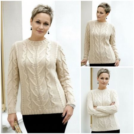 Pullover mit Zöpfen