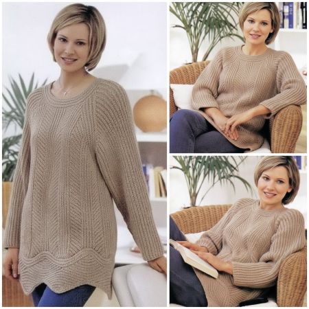 Pullover mit Wellenkante