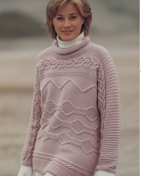Quer gestrickter Pullover
