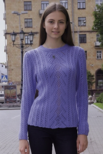 Pullover mit Ajourstreifen