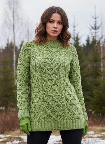 Winterpullover mit Rautenmuster