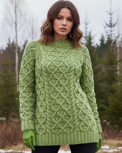 Winterpullover mit Rautenmuster