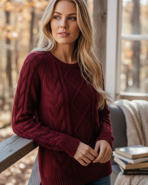 Pullover mit Zopfmuster