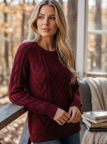Pullover mit Zopfmuster