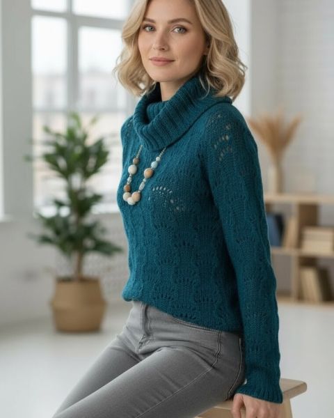 Pullover im Ajourmuster