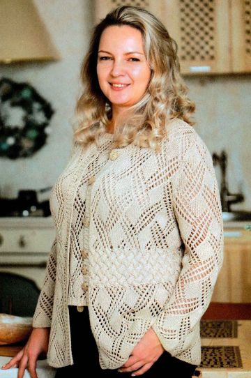 Strickset - Jacke und Top mit Ajourstreifen